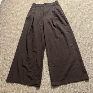 Elegant Brown Wide-Leg Pants